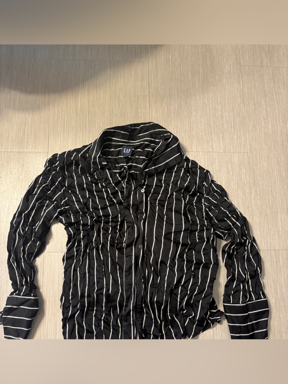 GAP Black Shirt with White Pinstripes